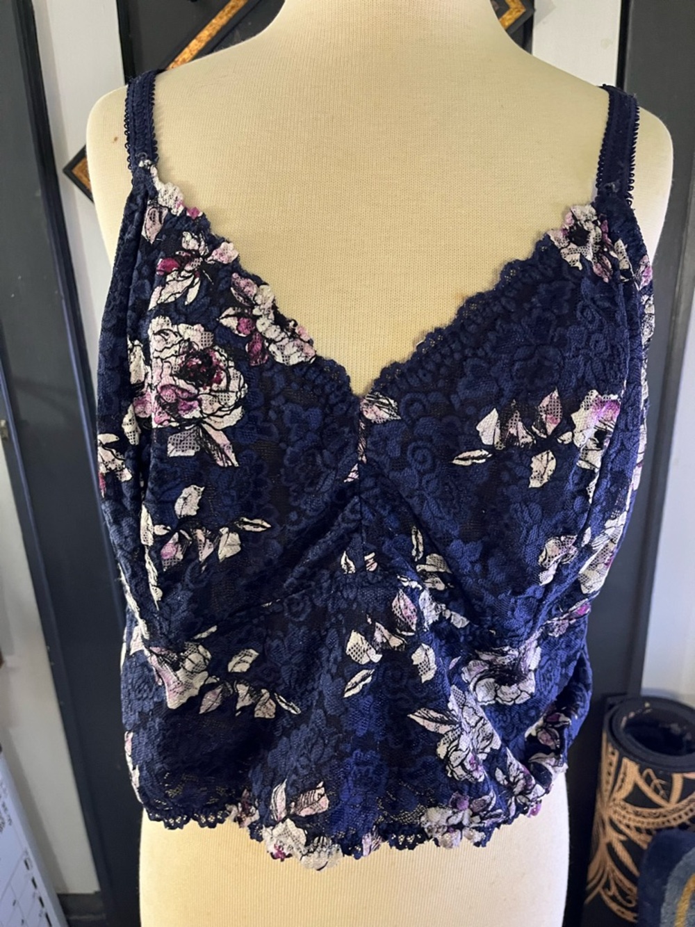 torrid Navy Floral Lace Bralette Top torrid tub live:#57